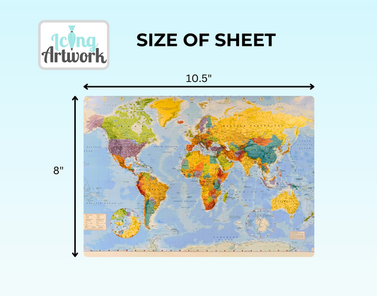 Edible Image Cake Wrap - World Map