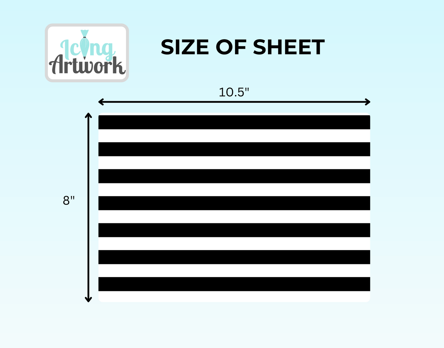 Edible Image Cake Wrap - Classy B&W Striped