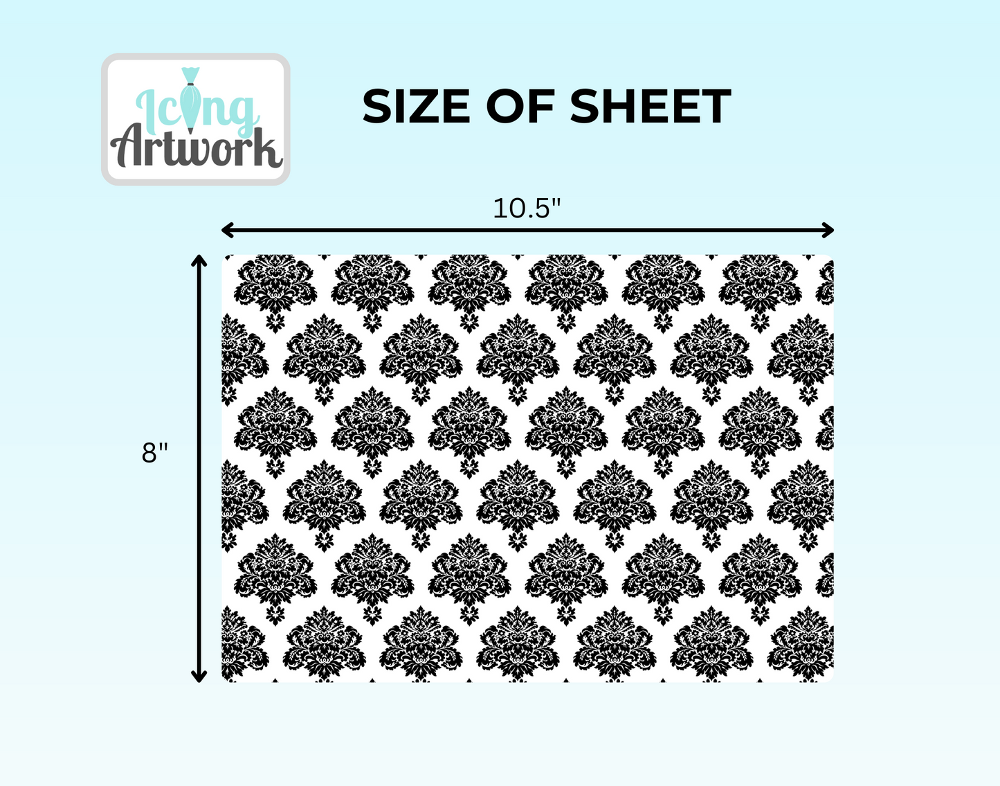 Edible Image Cake Wrap - Damask