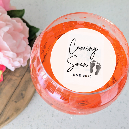 Baby Shower Drink Toppers - Coming Soon with Date