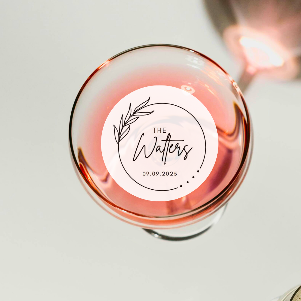 Wedding Cocktail Garnish - Custom Last Name & Date