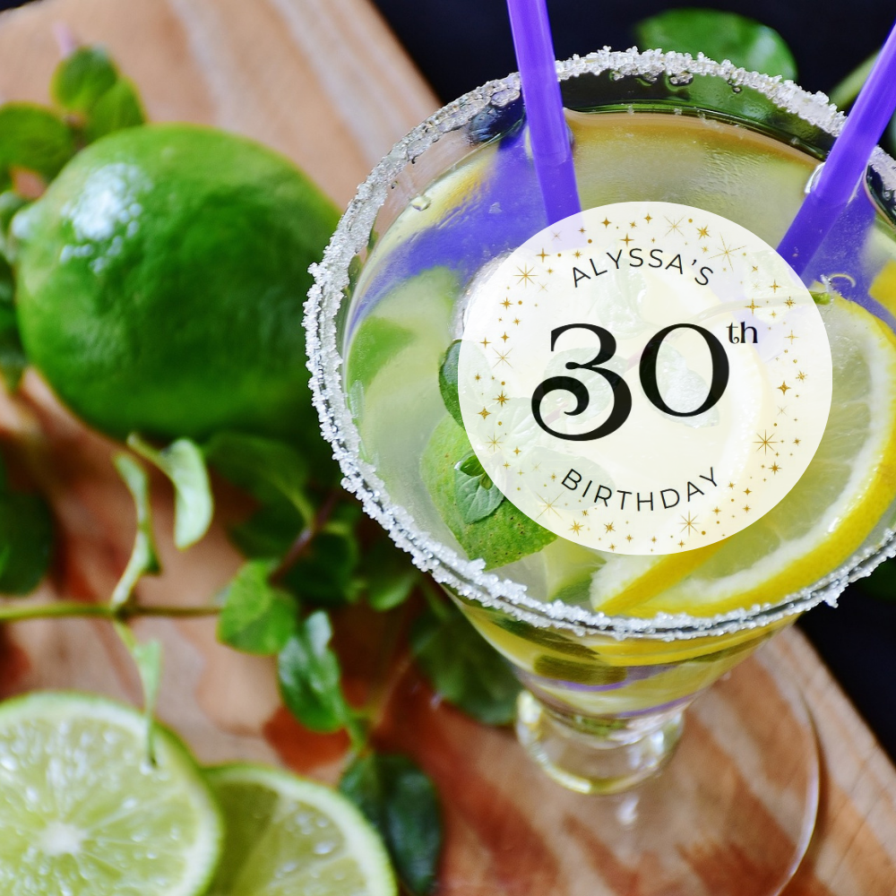 Birthday Edible Drink Toppers - Custom Name & Age