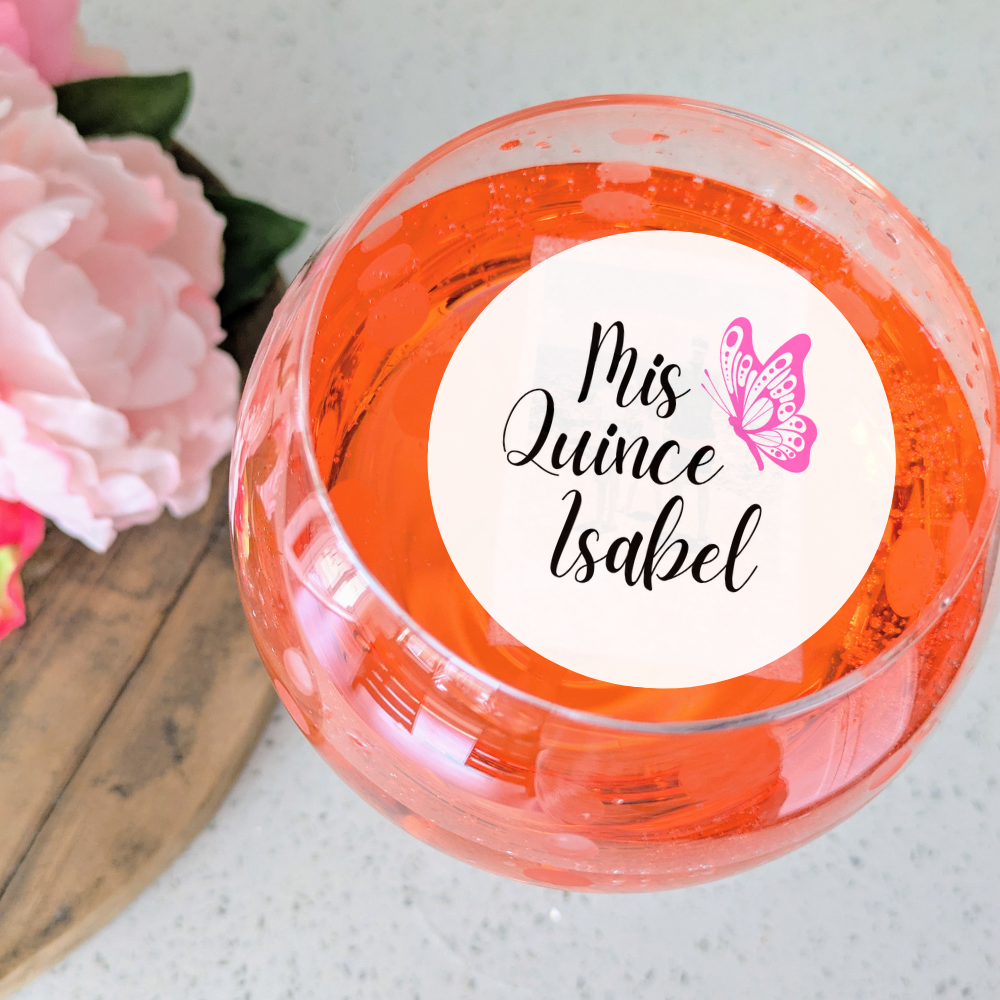 Quinceañera Drink Toppers with Butterfly