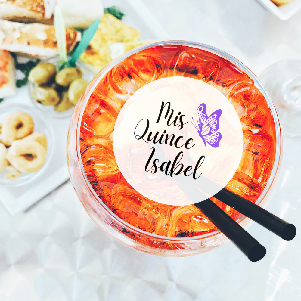 Quinceañera Drink Toppers with Butterfly