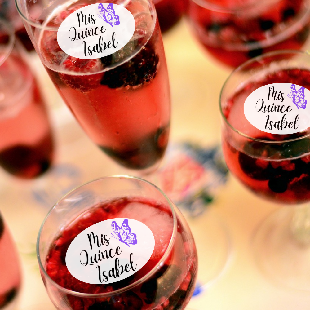 Quinceañera Drink Toppers with Butterfly