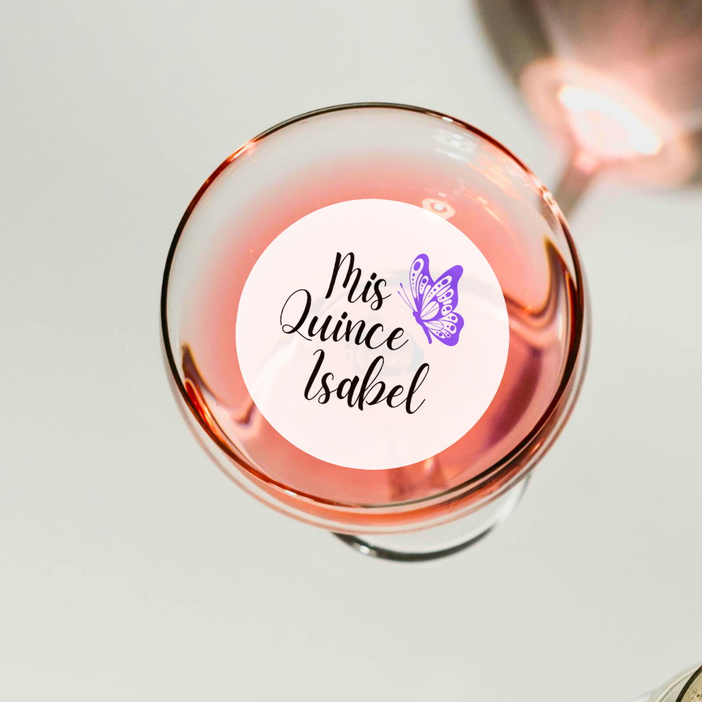 Quinceañera Drink Toppers with Butterfly