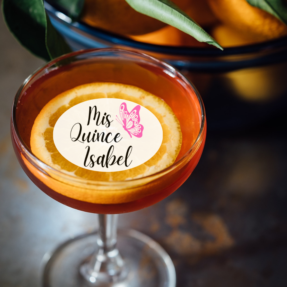 Quinceañera Drink Toppers with Butterfly