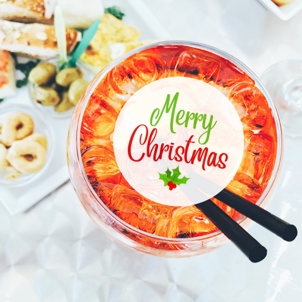 Christmas Edible Drink Toppers - Merry Christmas