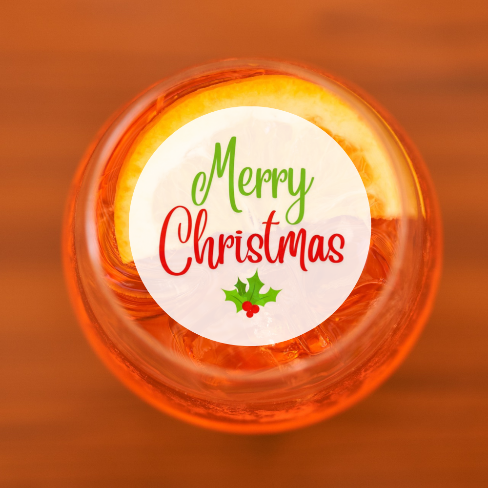 Christmas Edible Drink Toppers - Merry Christmas