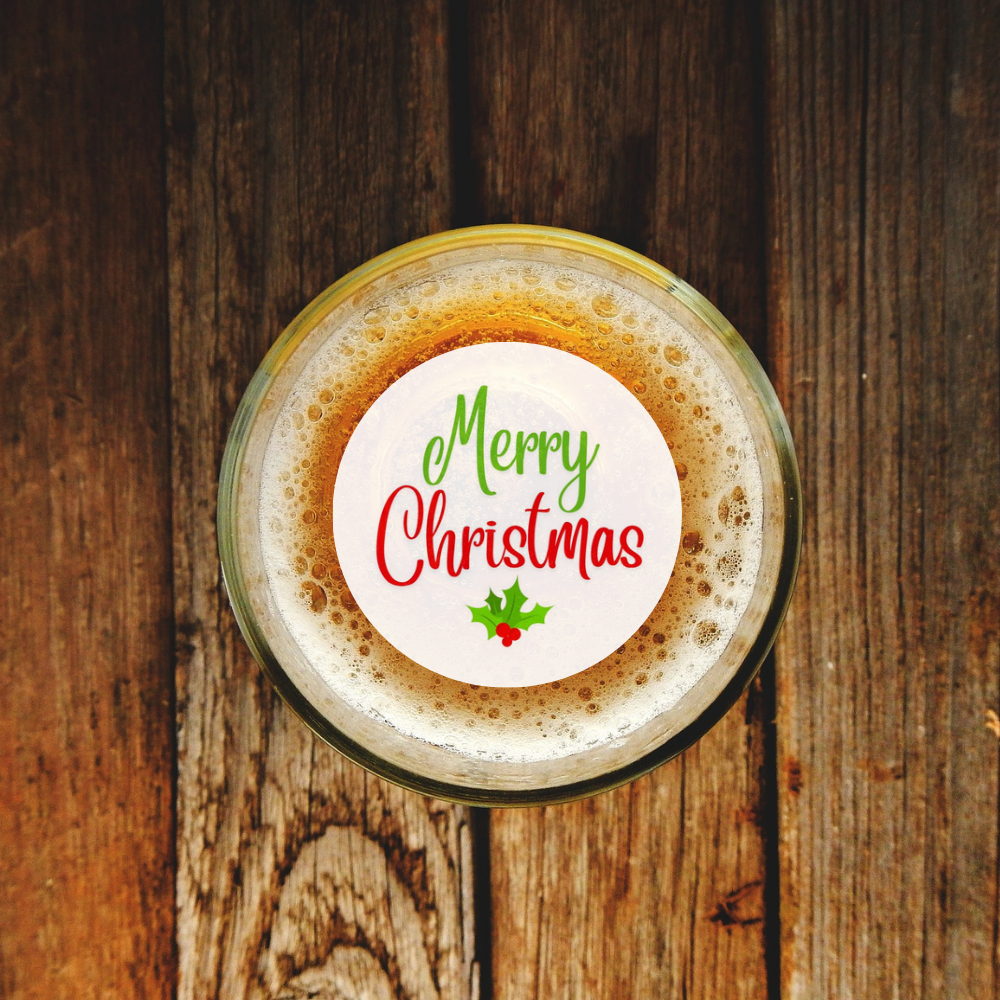 Christmas Edible Drink Toppers - Merry Christmas