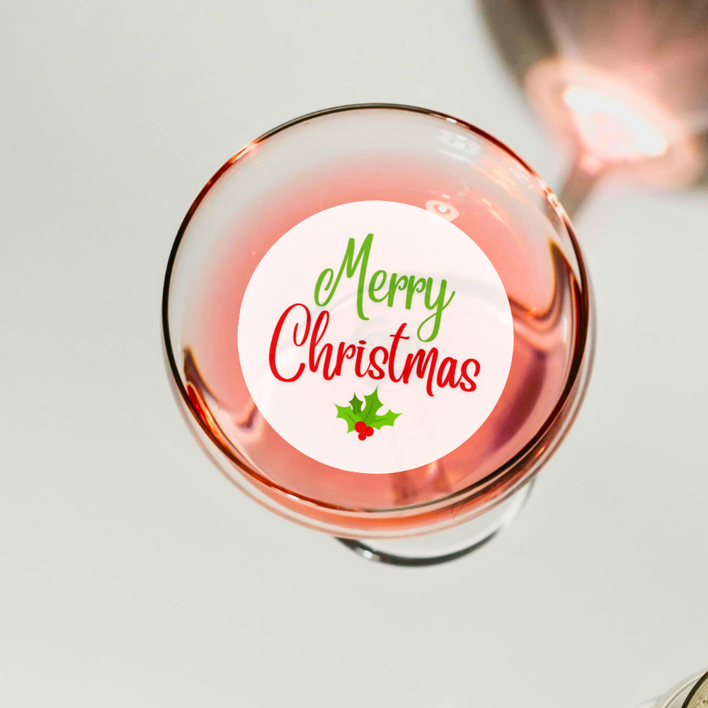 Christmas Edible Drink Toppers - Merry Christmas