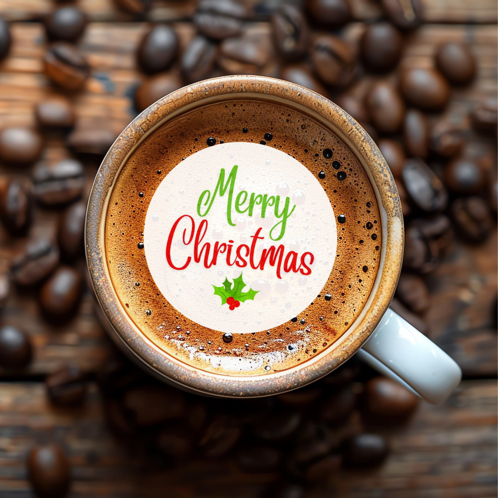 Christmas Edible Drink Toppers - Merry Christmas