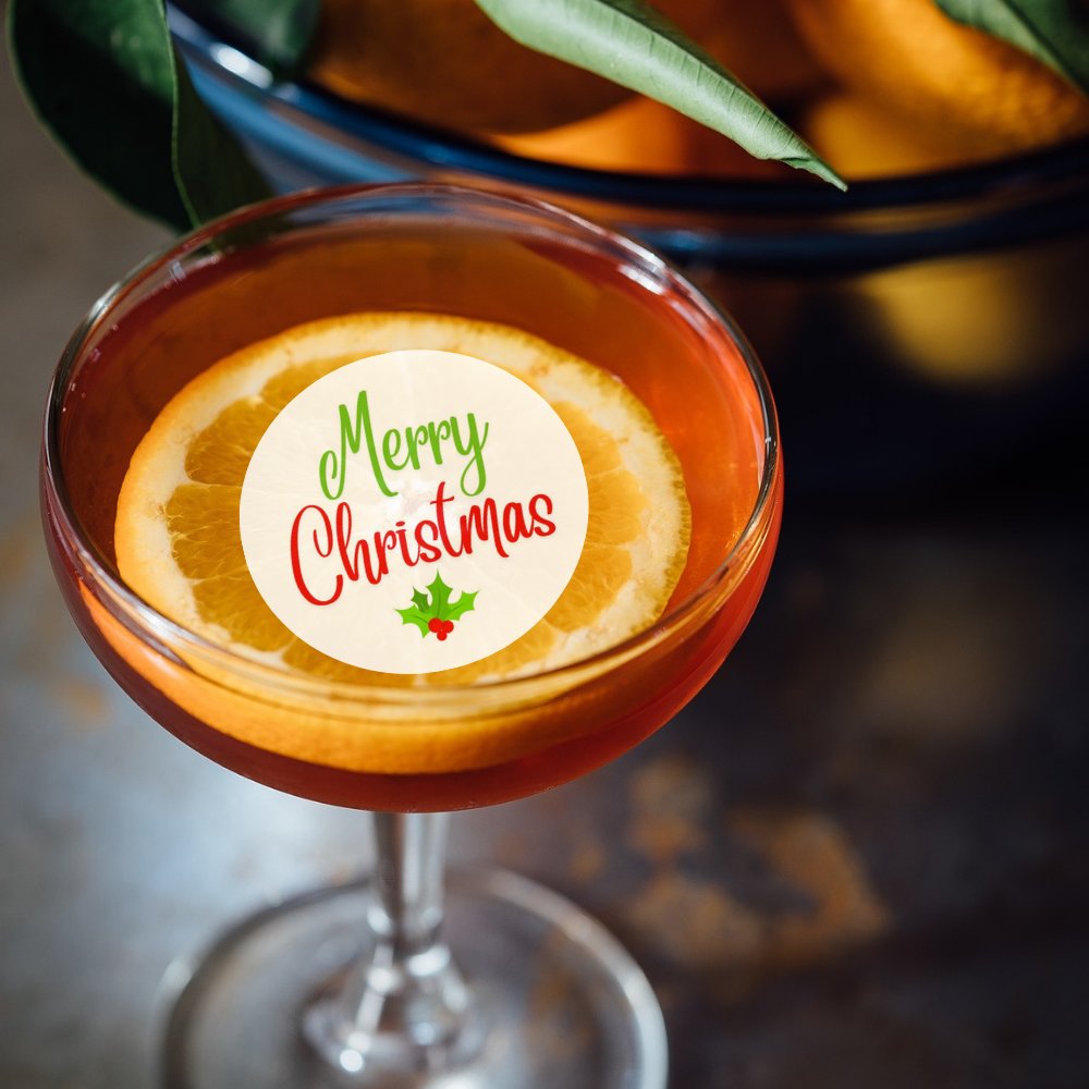 Christmas Edible Drink Toppers - Merry Christmas
