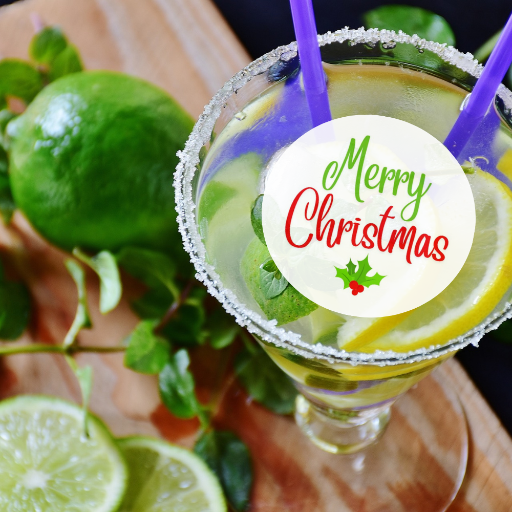 Christmas Edible Drink Toppers - Merry Christmas