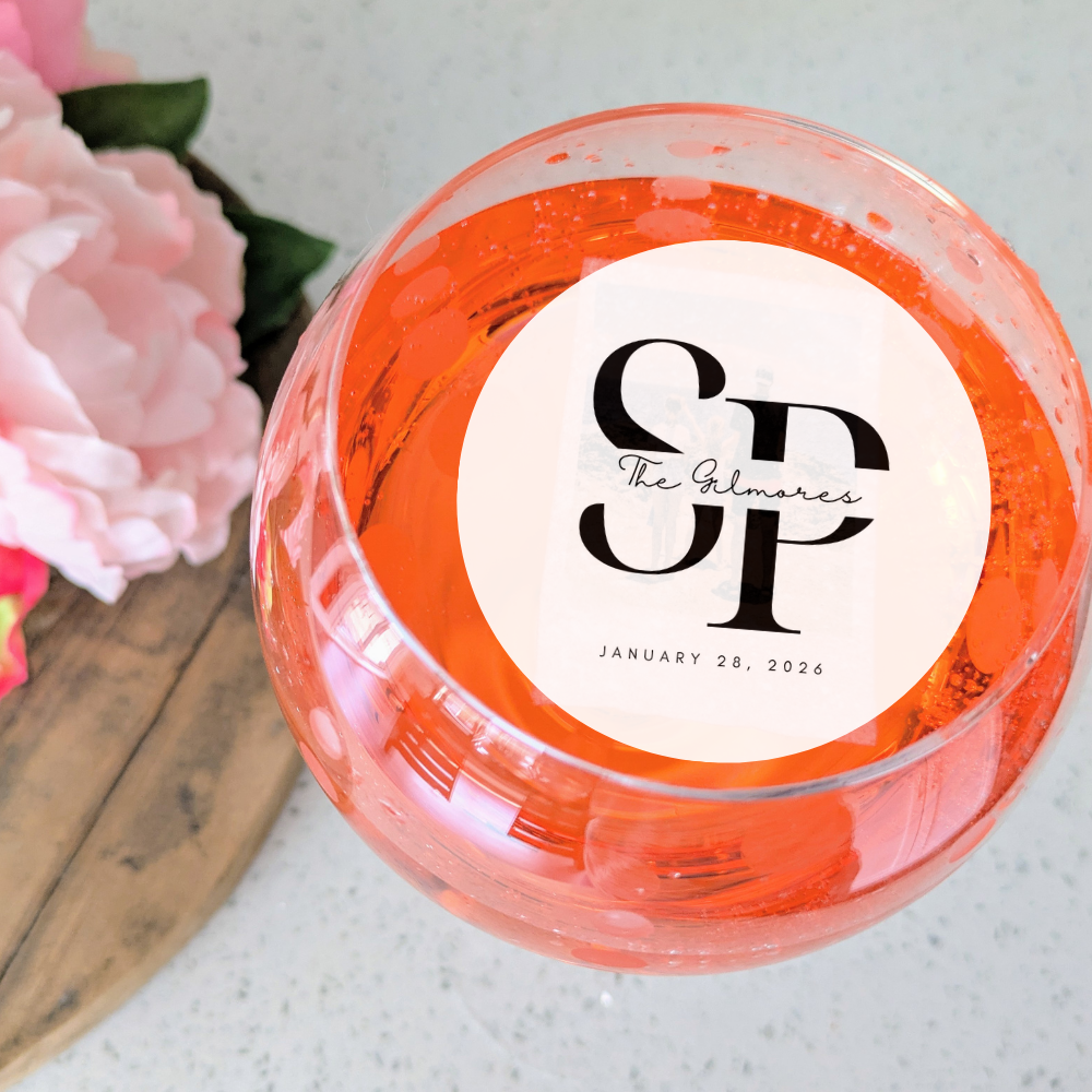 Wedding Drink Toppers - Custom Monogram, Name, & Date