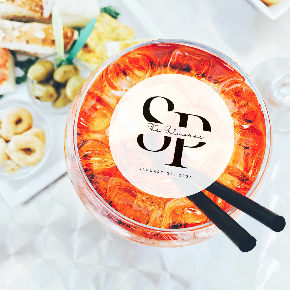 Wedding Drink Toppers - Custom Monogram, Name, & Date