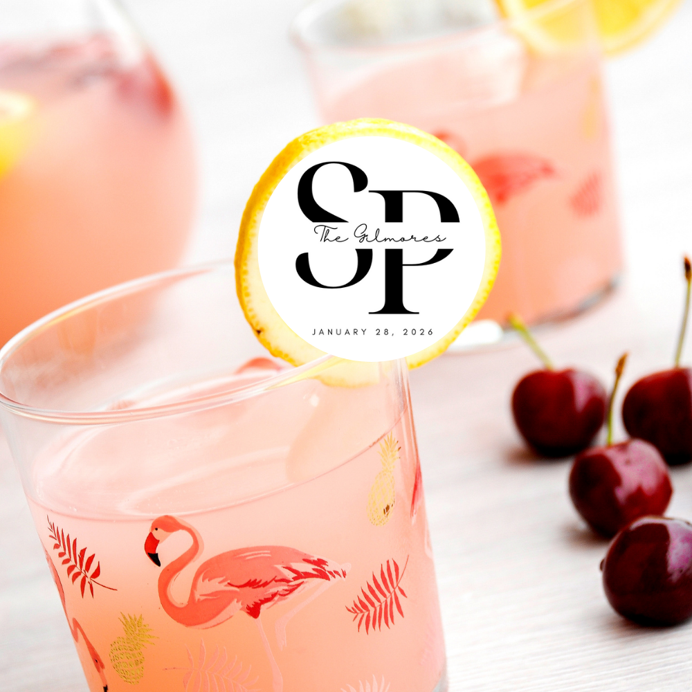 Wedding Drink Toppers - Custom Monogram, Name, & Date
