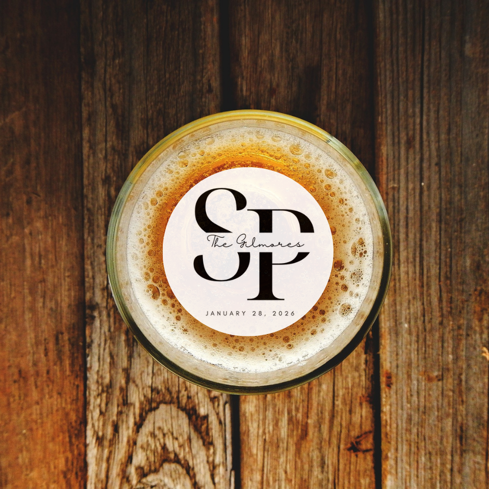Wedding Drink Toppers - Custom Monogram, Name, & Date