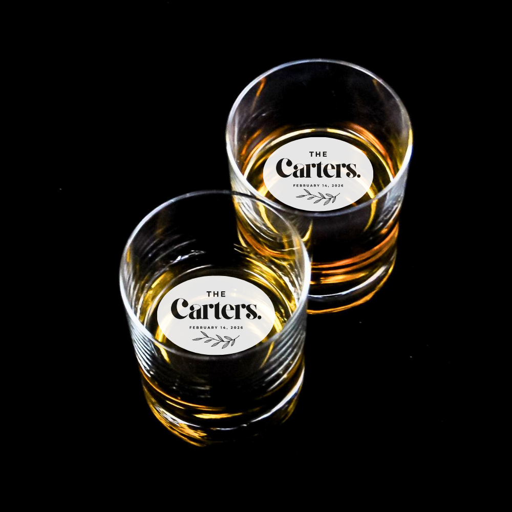Wedding Edible Drink Toppers - Custom Last Name & Date