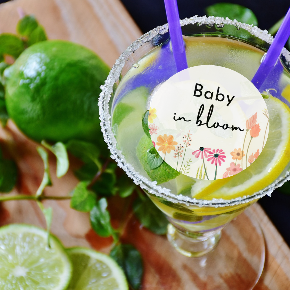 Baby Shower Drink Toppers - Baby in bloom