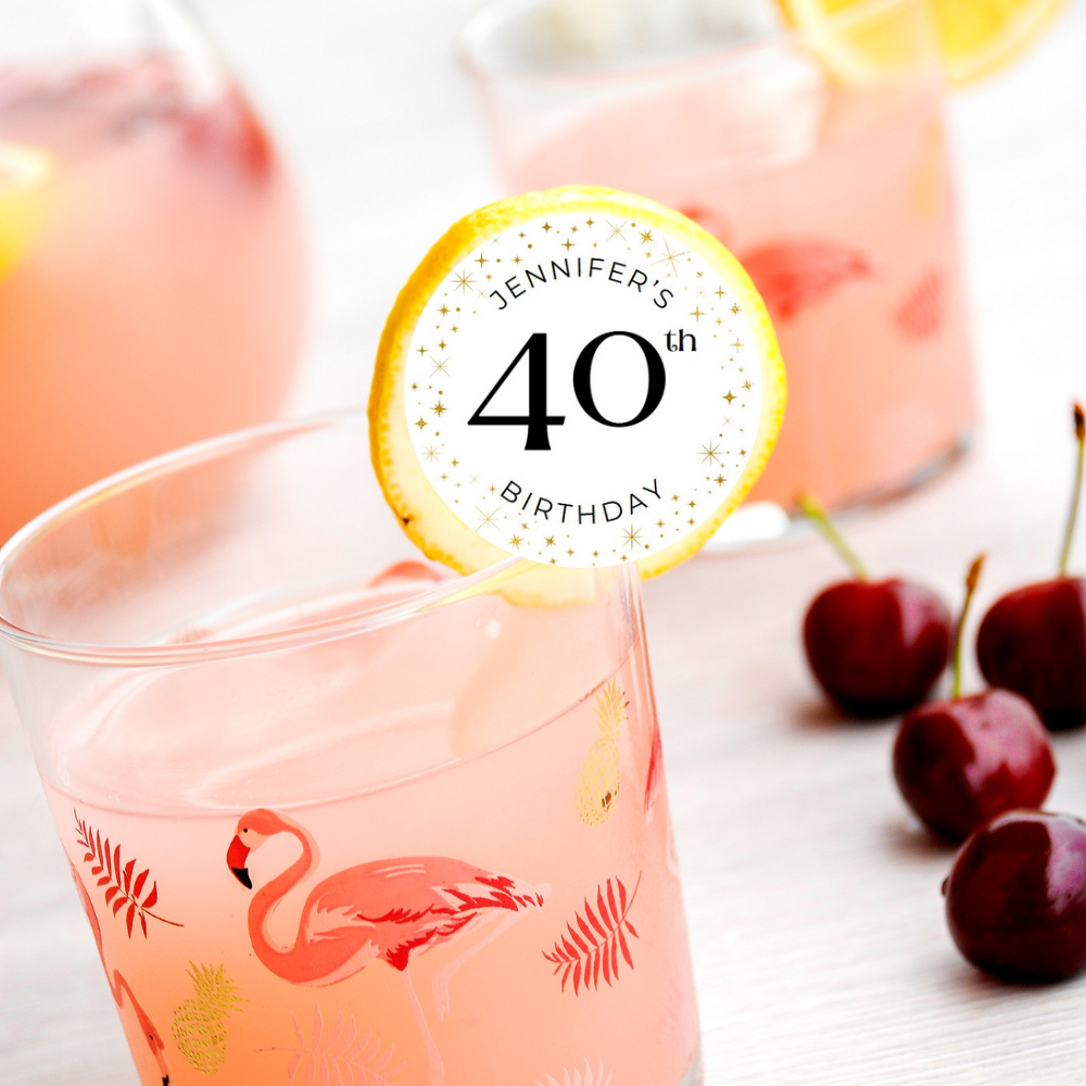Birthday Edible Drink Toppers - Custom Name & Age