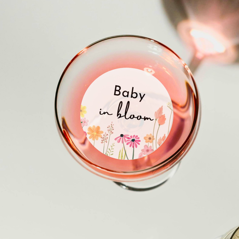 Baby Shower Drink Toppers - Baby in bloom