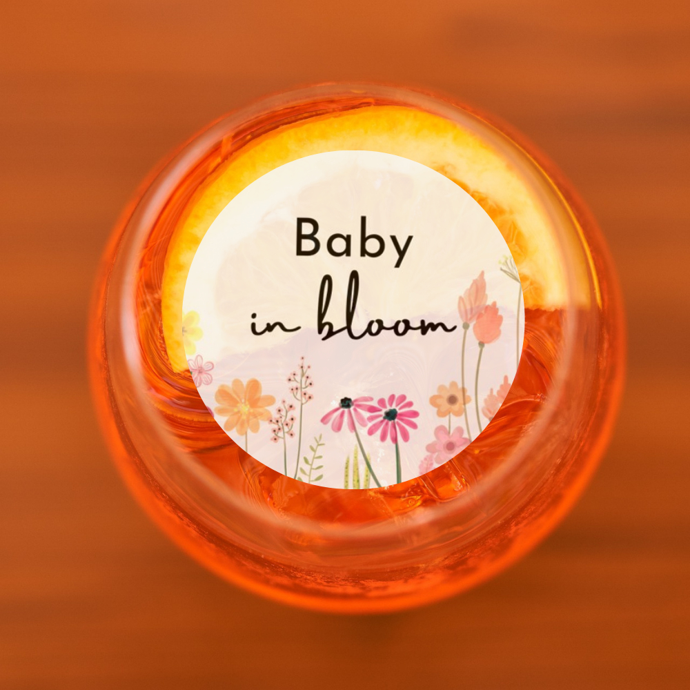 Baby Shower Drink Toppers - Baby in bloom