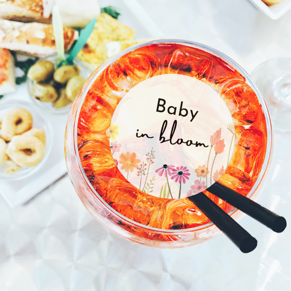 Baby Shower Drink Toppers - Baby in bloom