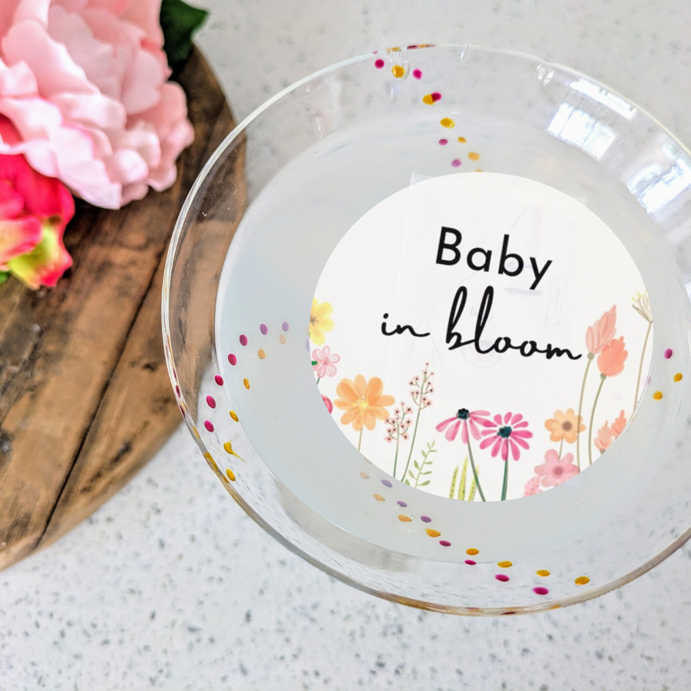 Baby Shower Drink Toppers - Baby in bloom