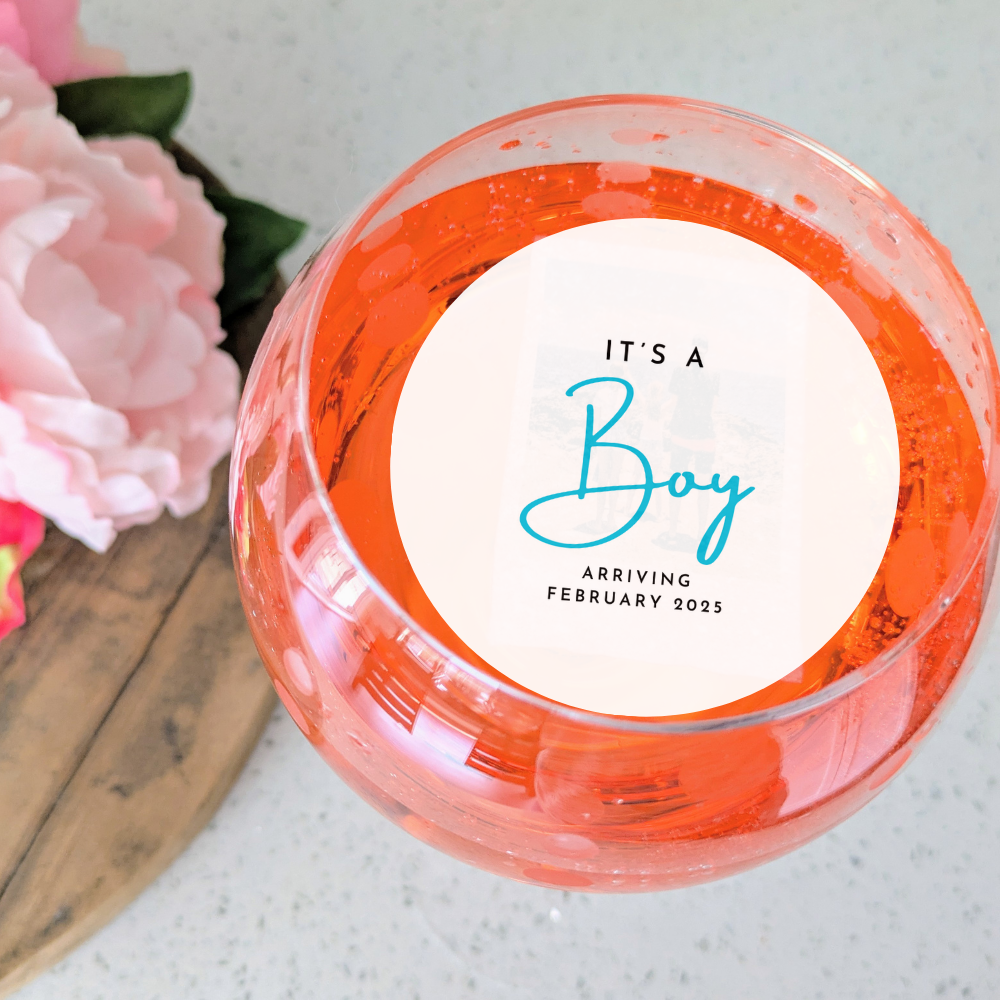Baby Shower Drink Toppers - It's A Boy with Date