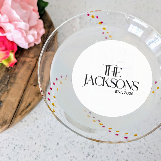 Wedding Drink Toppers - Custom Last Name