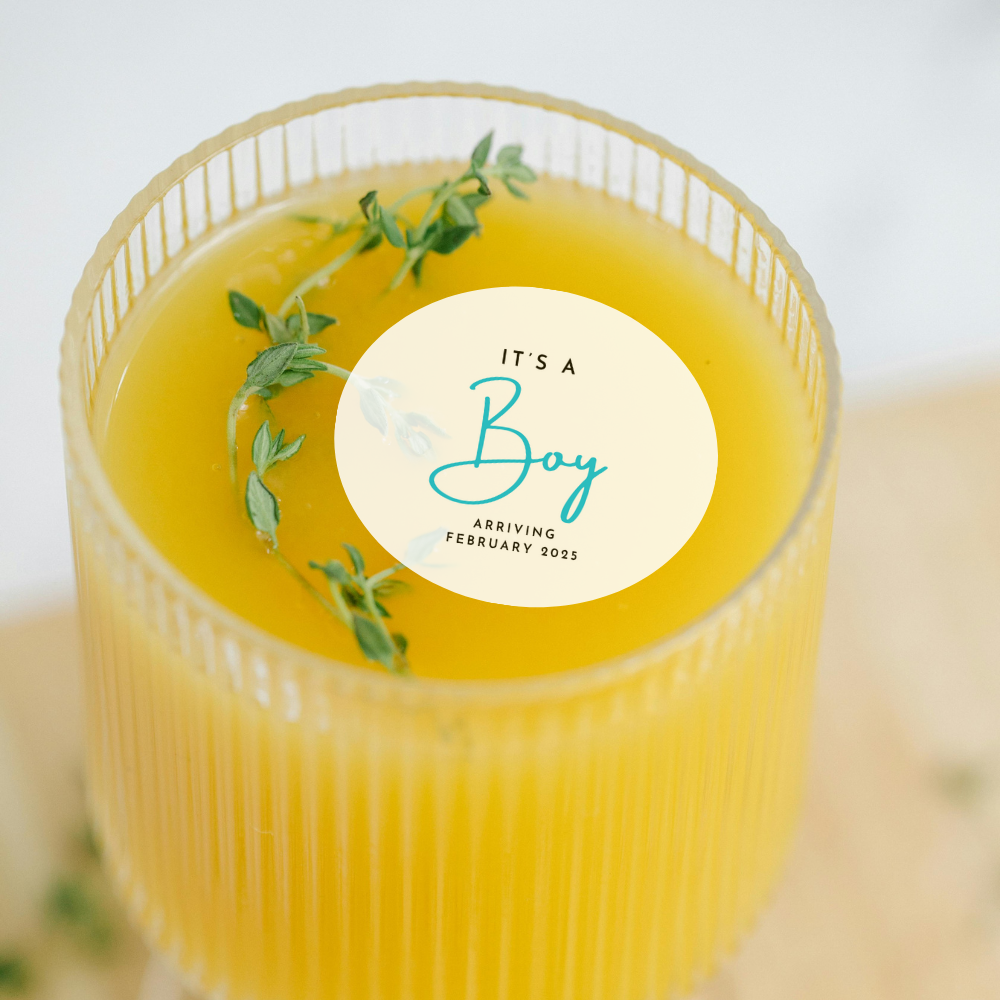 Baby Shower Drink Toppers - It's A Boy with Date