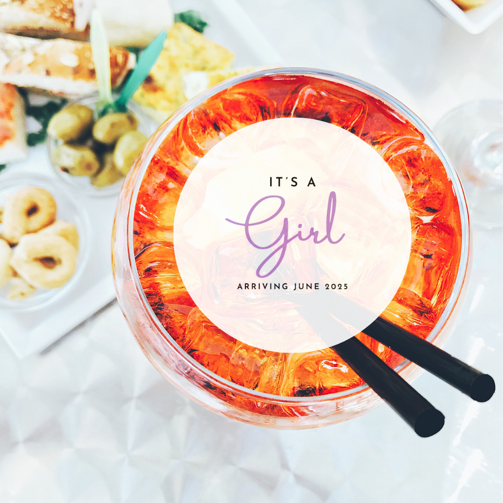 Baby Shower Drink Toppers - It's A Girl with Date