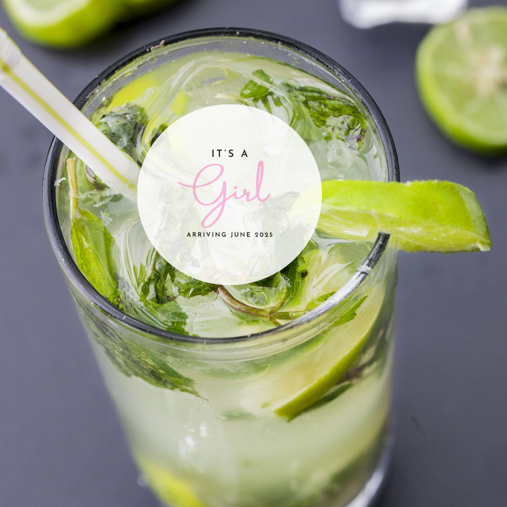 Baby Shower Drink Toppers - It's A Girl with Date