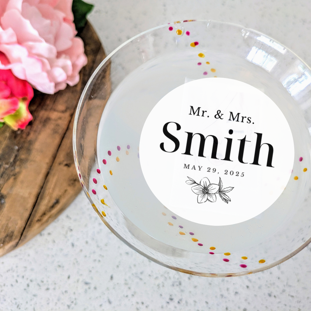 Wedding Drink Toppers - Mr. & Mrs. Custom Last Name