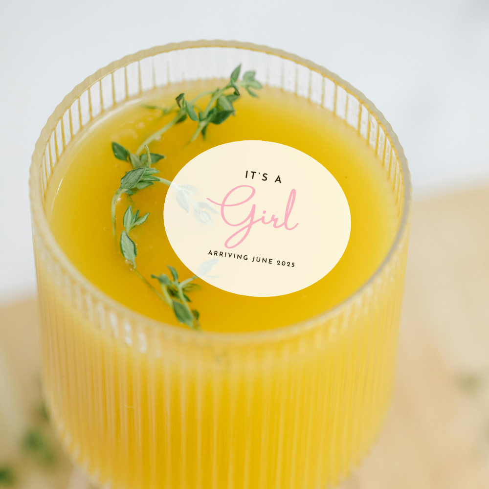 Baby Shower Drink Toppers - It's A Girl with Date