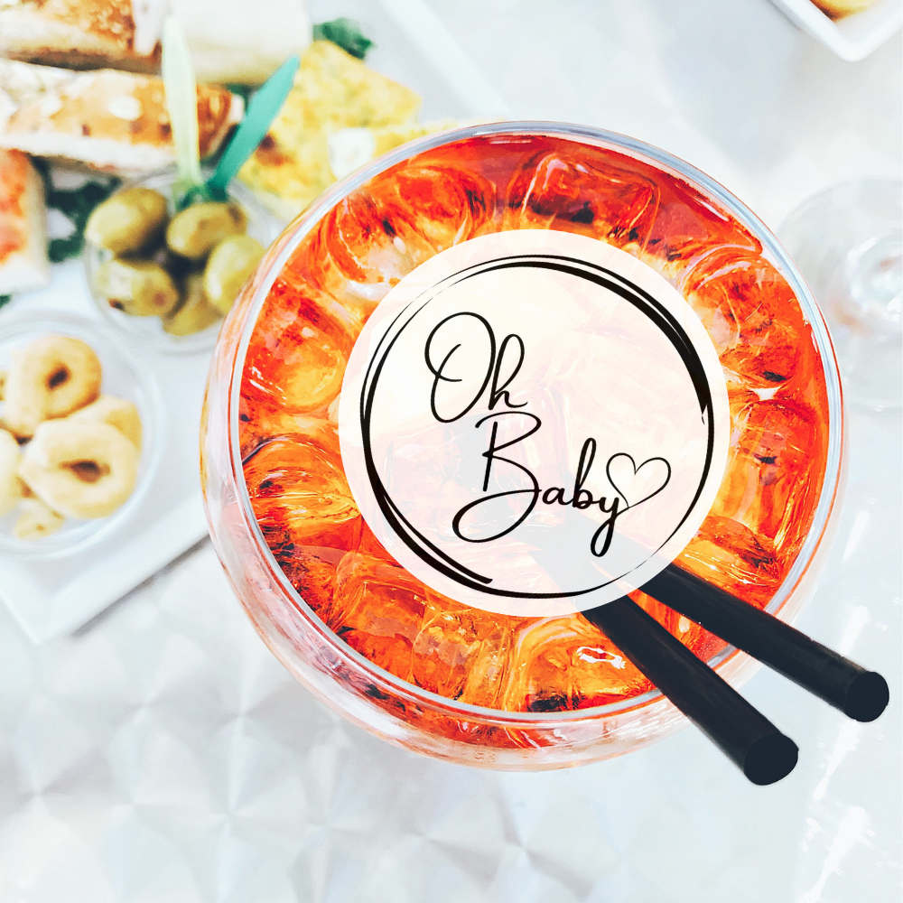 Baby Shower Edible Drink Toppers - Oh Baby