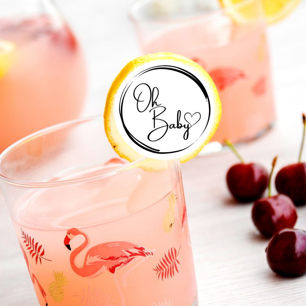 Baby Shower Edible Drink Toppers - Oh Baby