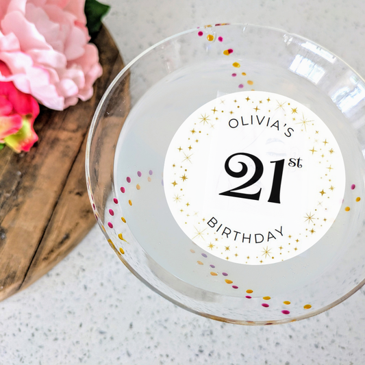 Birthday Edible Drink Toppers - Custom Name & Age