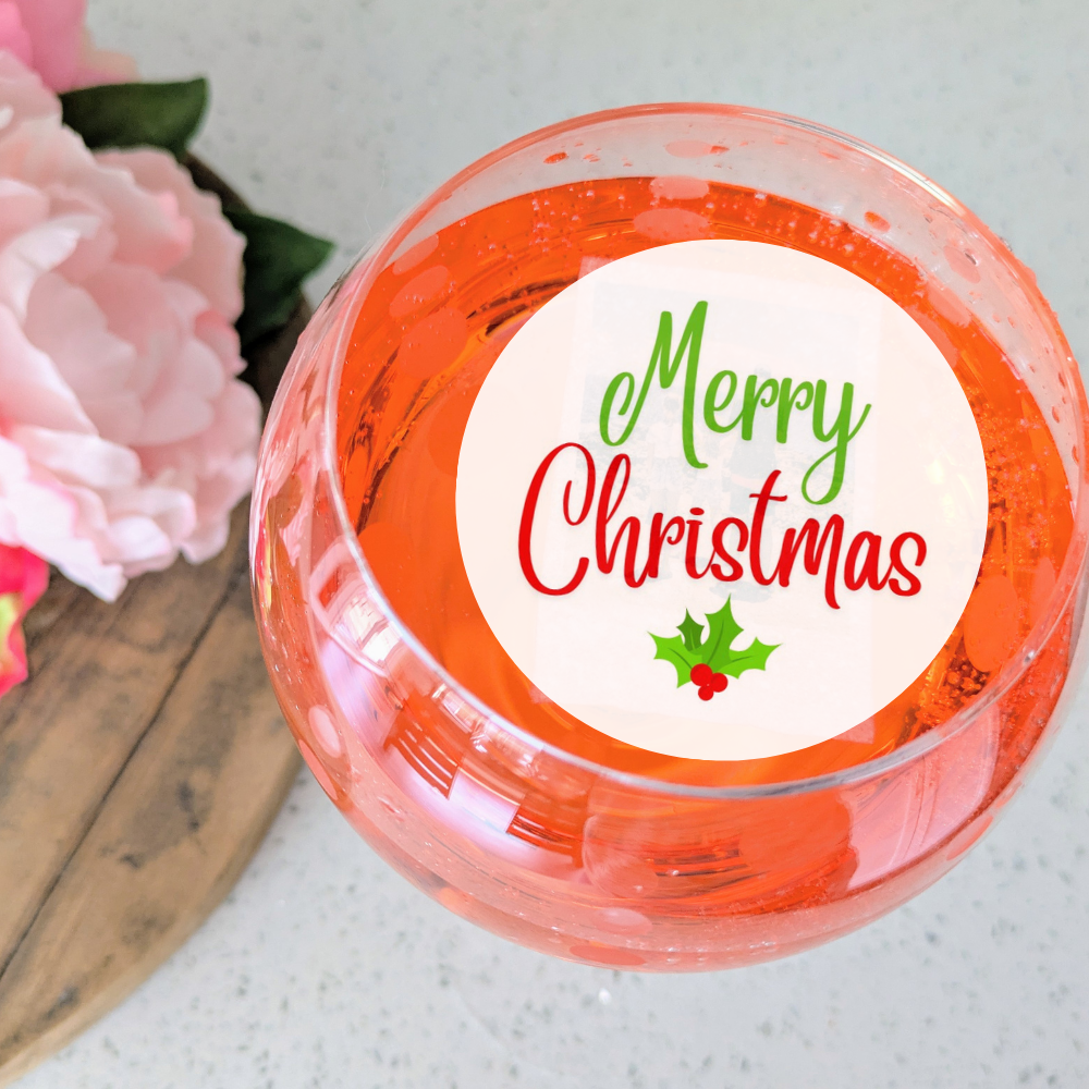 Christmas Edible Drink Toppers - Merry Christmas