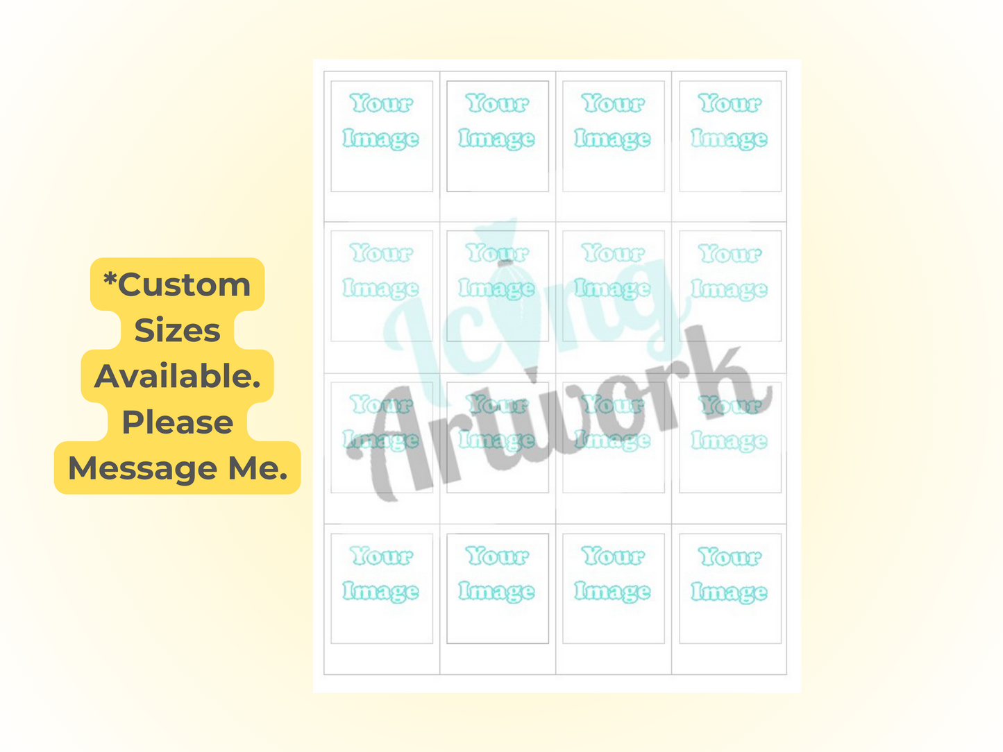 Custom Printed Edible Polaroid Cupcake Toppers