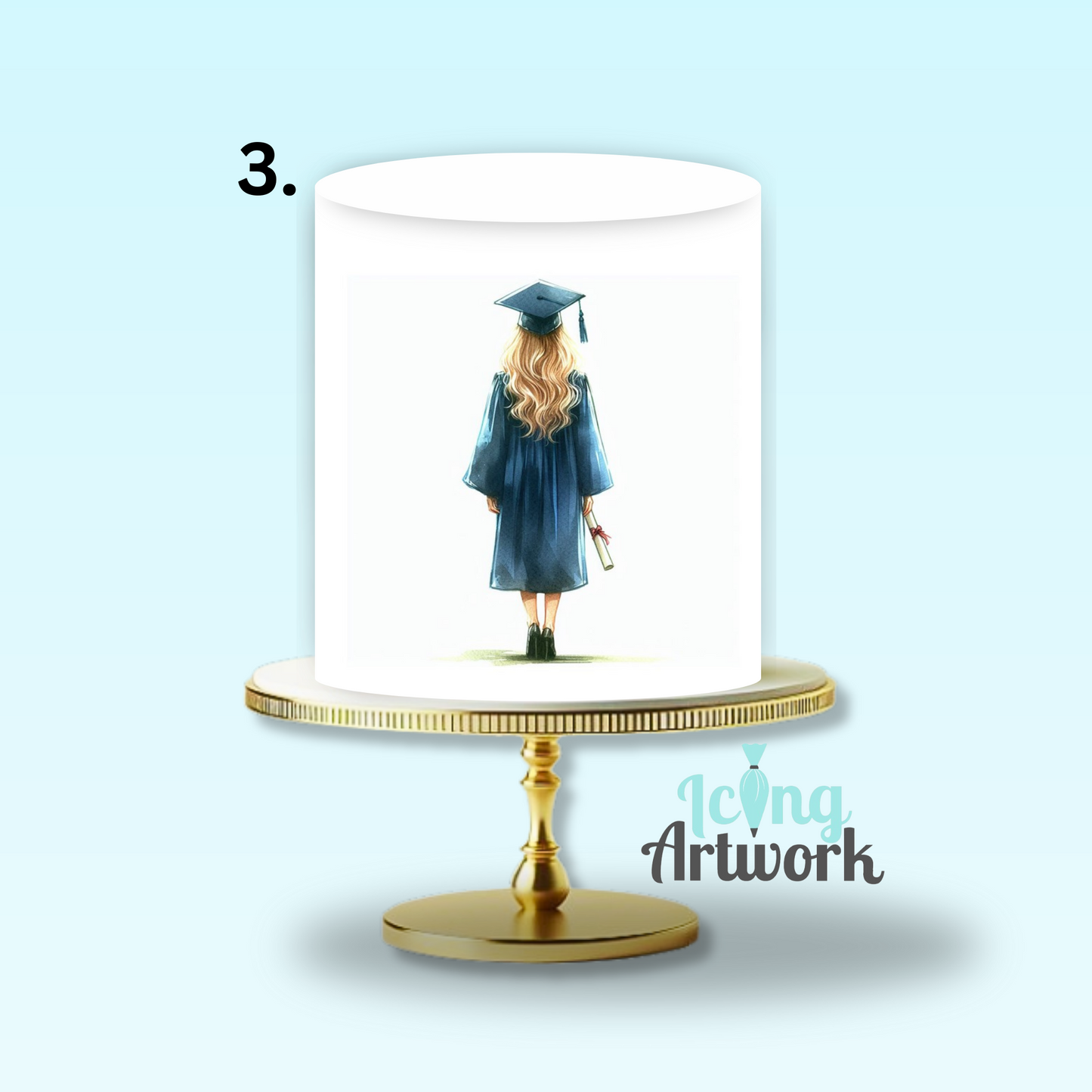 Graduation Edible Image Cake Wrap - Female
