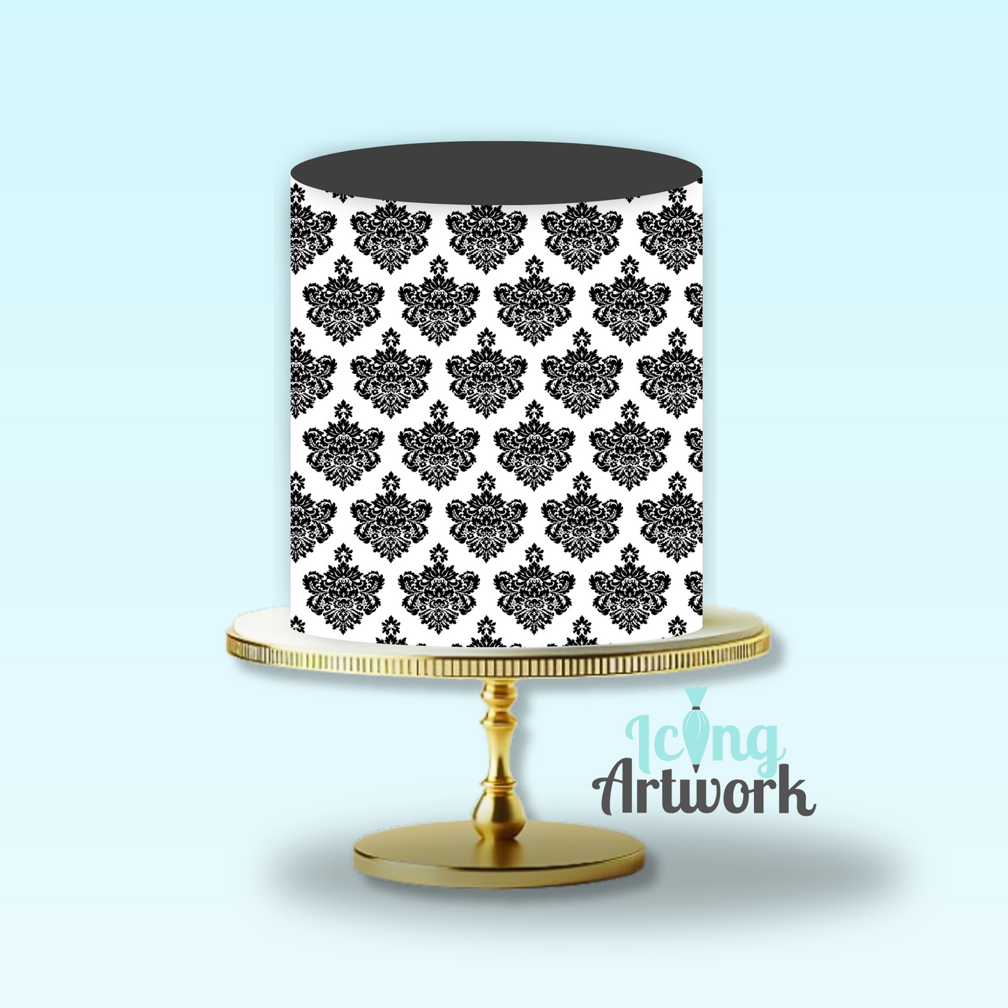 Edible Image Cake Wrap - Damask