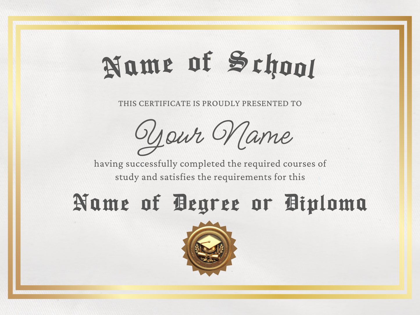 Graduation Certificate Edible Cupcake Toppers