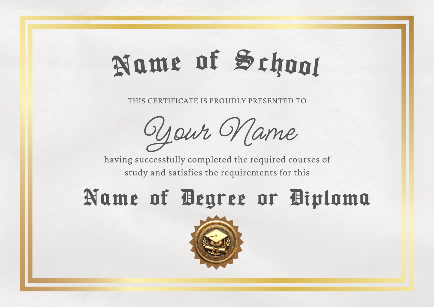 Graduation Certificate Edible Cake Topper