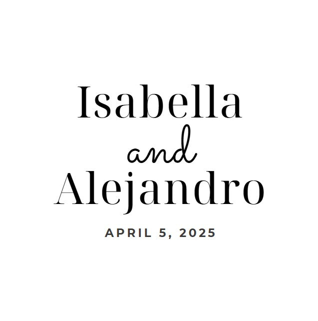 Wedding Edible Cocktail Garnish - Custom Names & Date