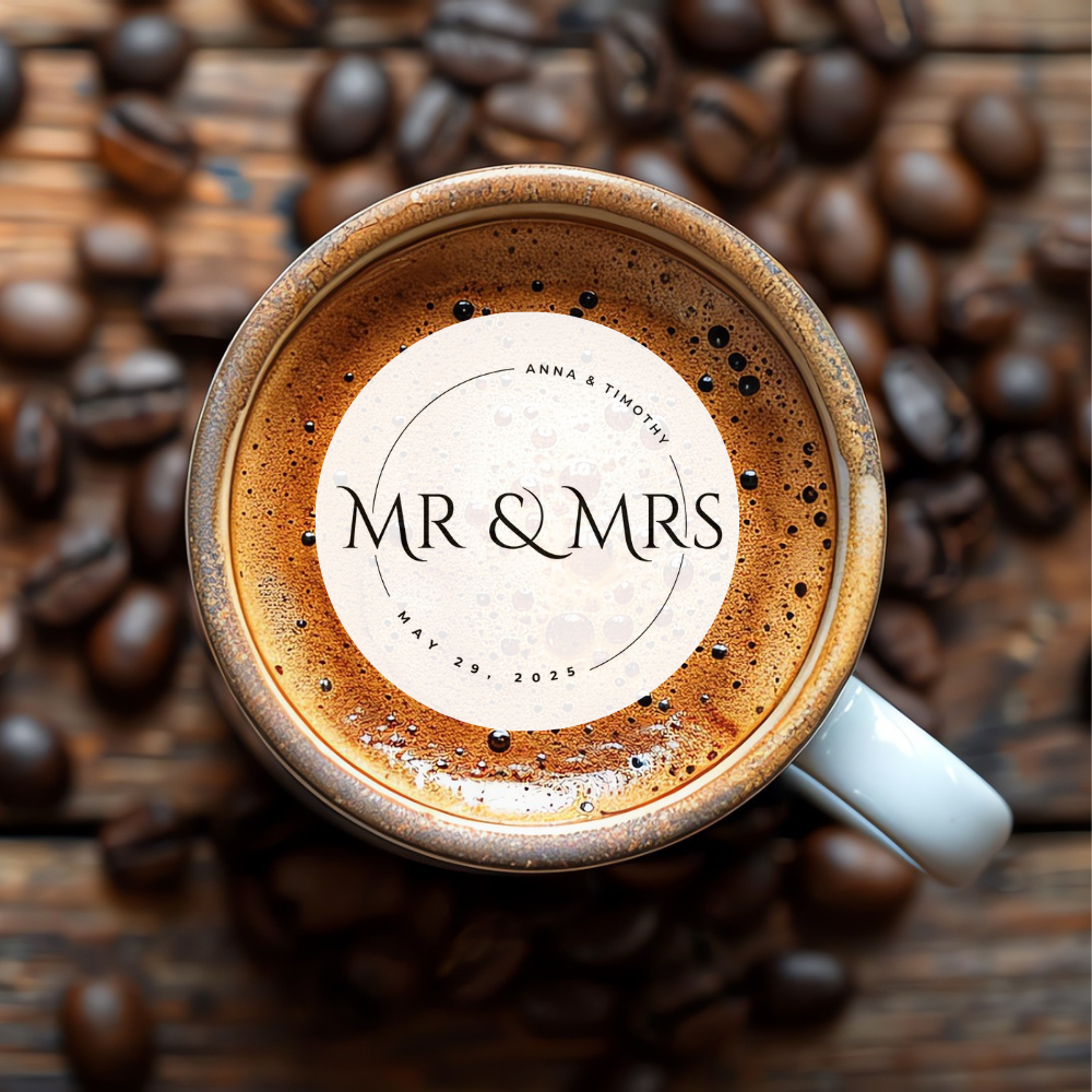 Wedding Drink Toppers - Mr. & Mrs. Custom Names & Date
