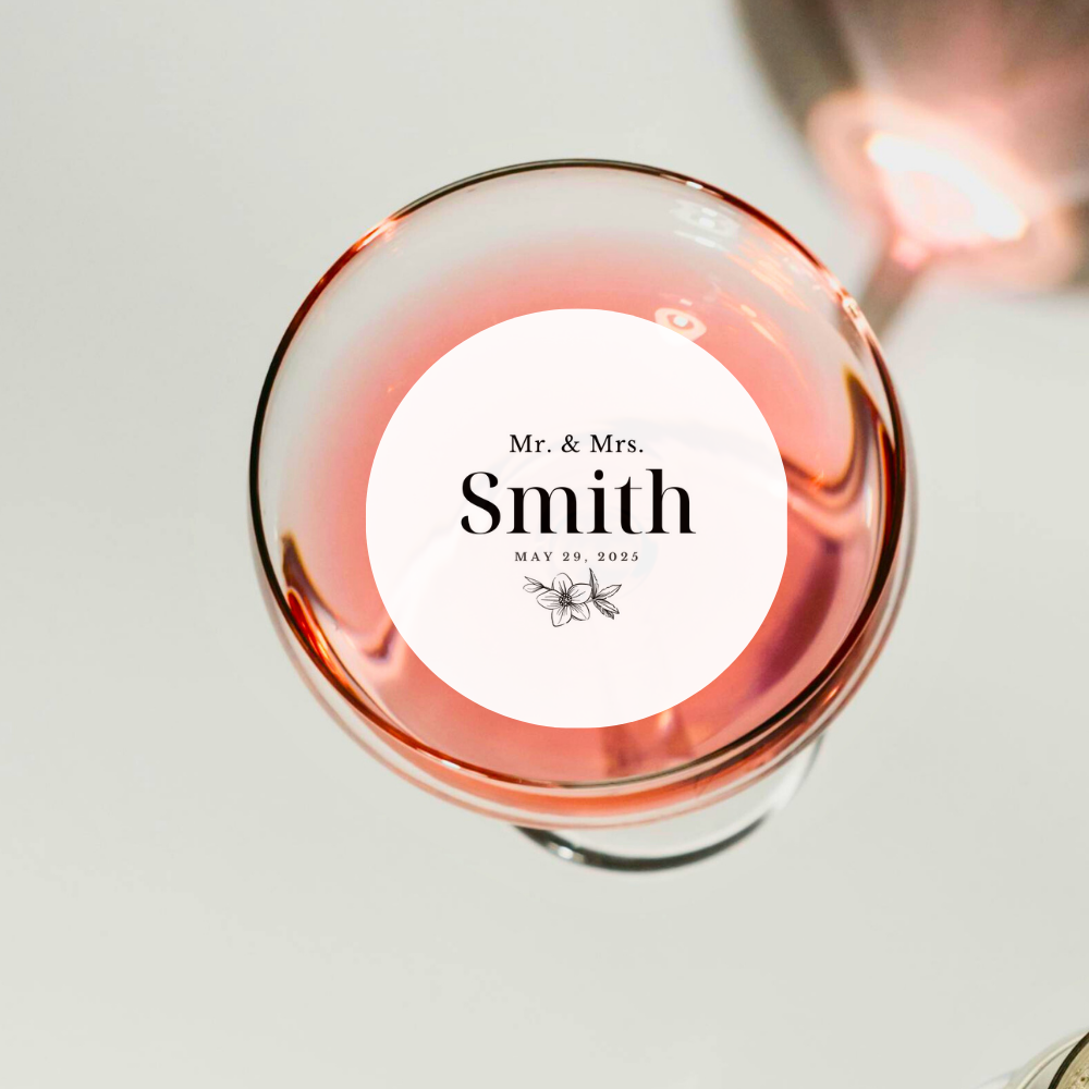 Wedding Drink Toppers - Mr. & Mrs. Custom Last Name