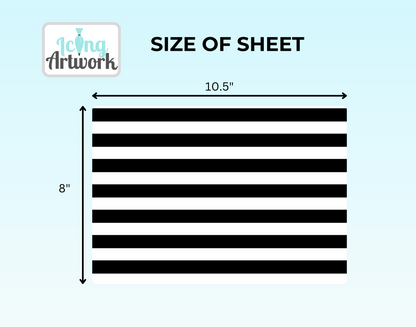Edible Image Cake Wrap - Classy B&W Striped