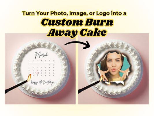 Custom Burn Away Cake Topper